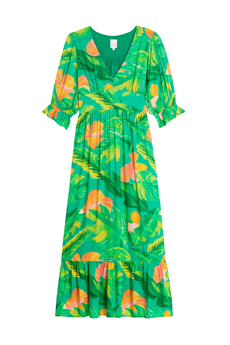 Robe Bohème imprimé Carnaval de Rio
