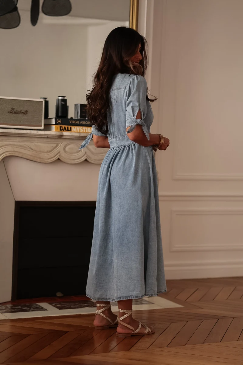 Robe longue Jola bleue