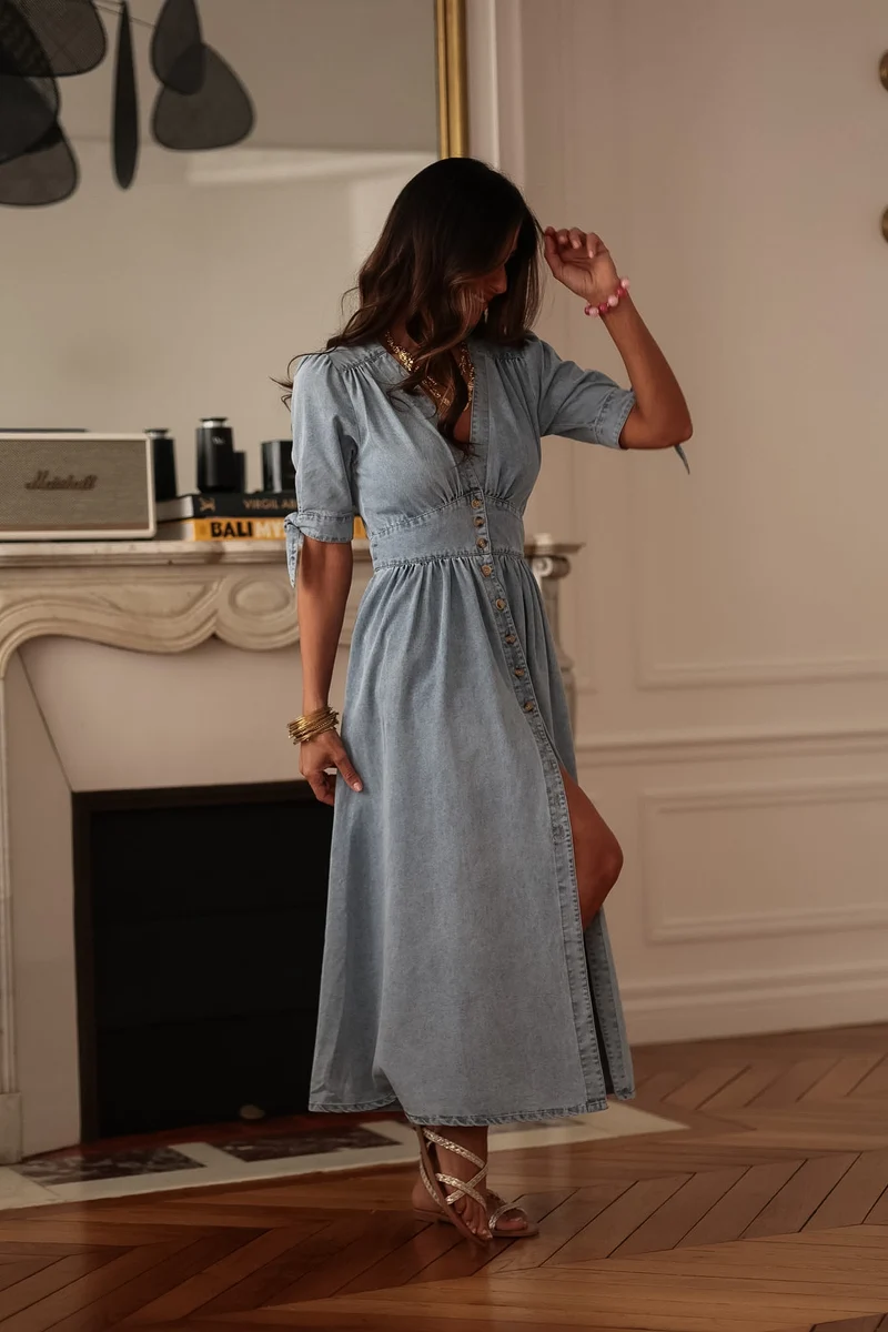 Robe longue Jola bleue