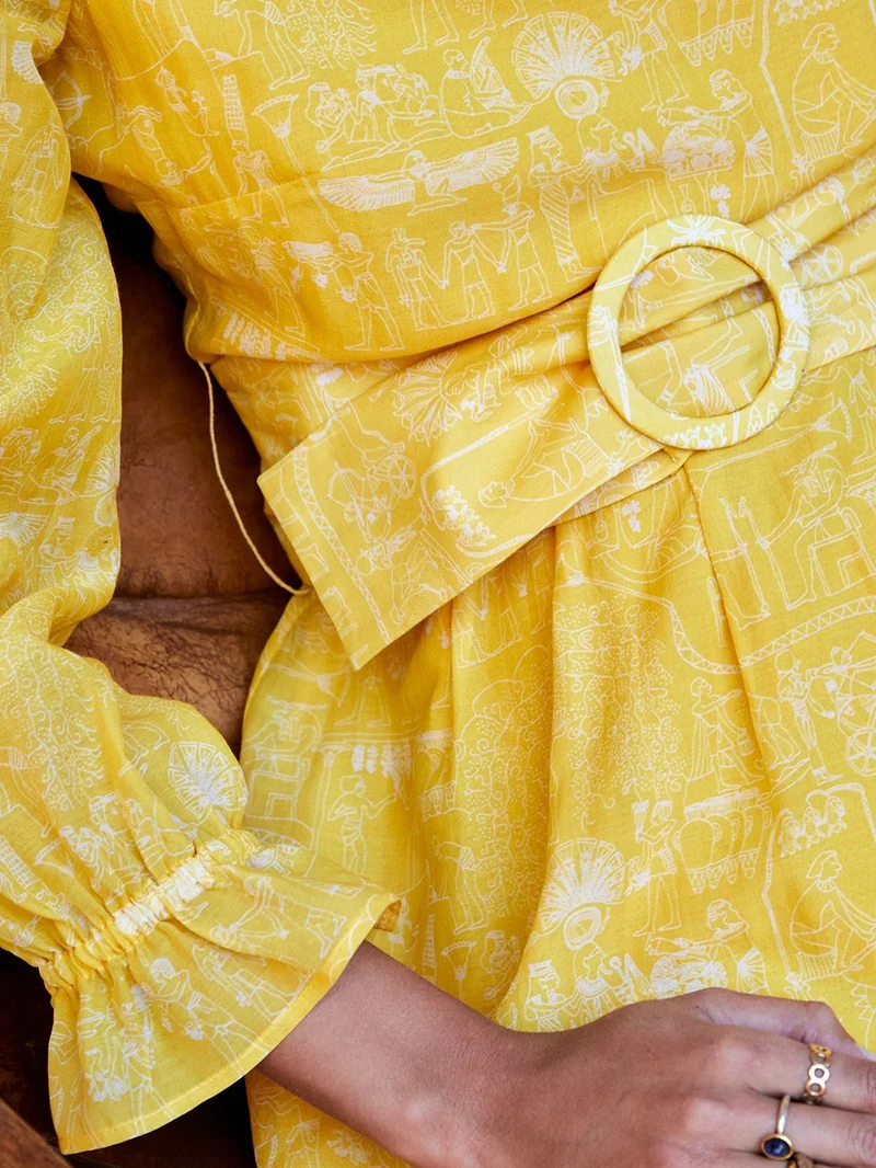Robe Insolente imprimé Louxor Jaune