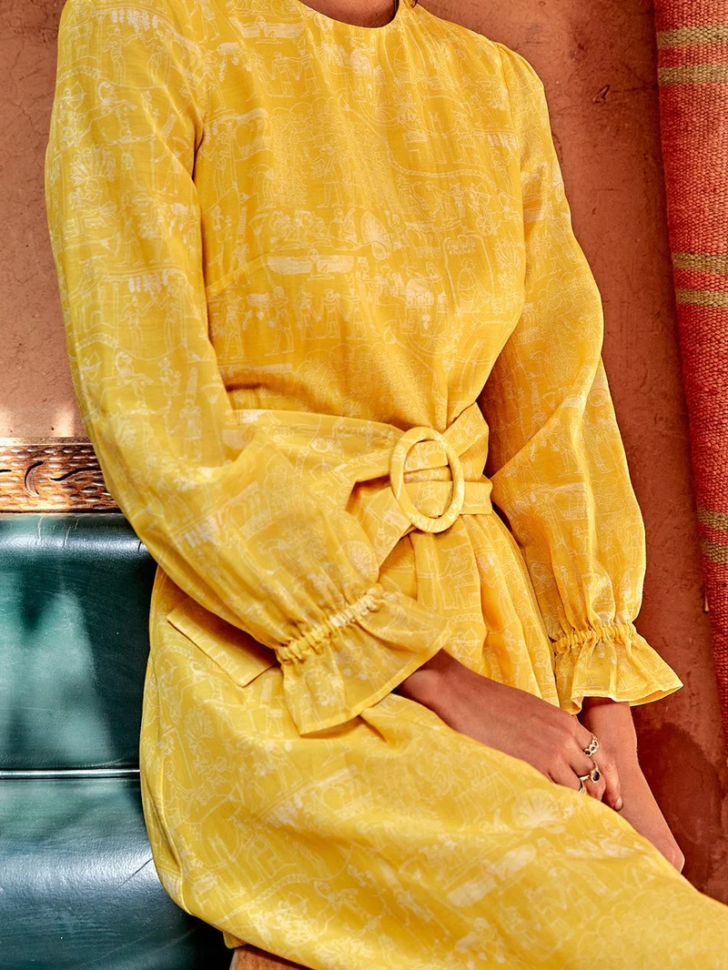 Robe Insolente imprimé Louxor Jaune
