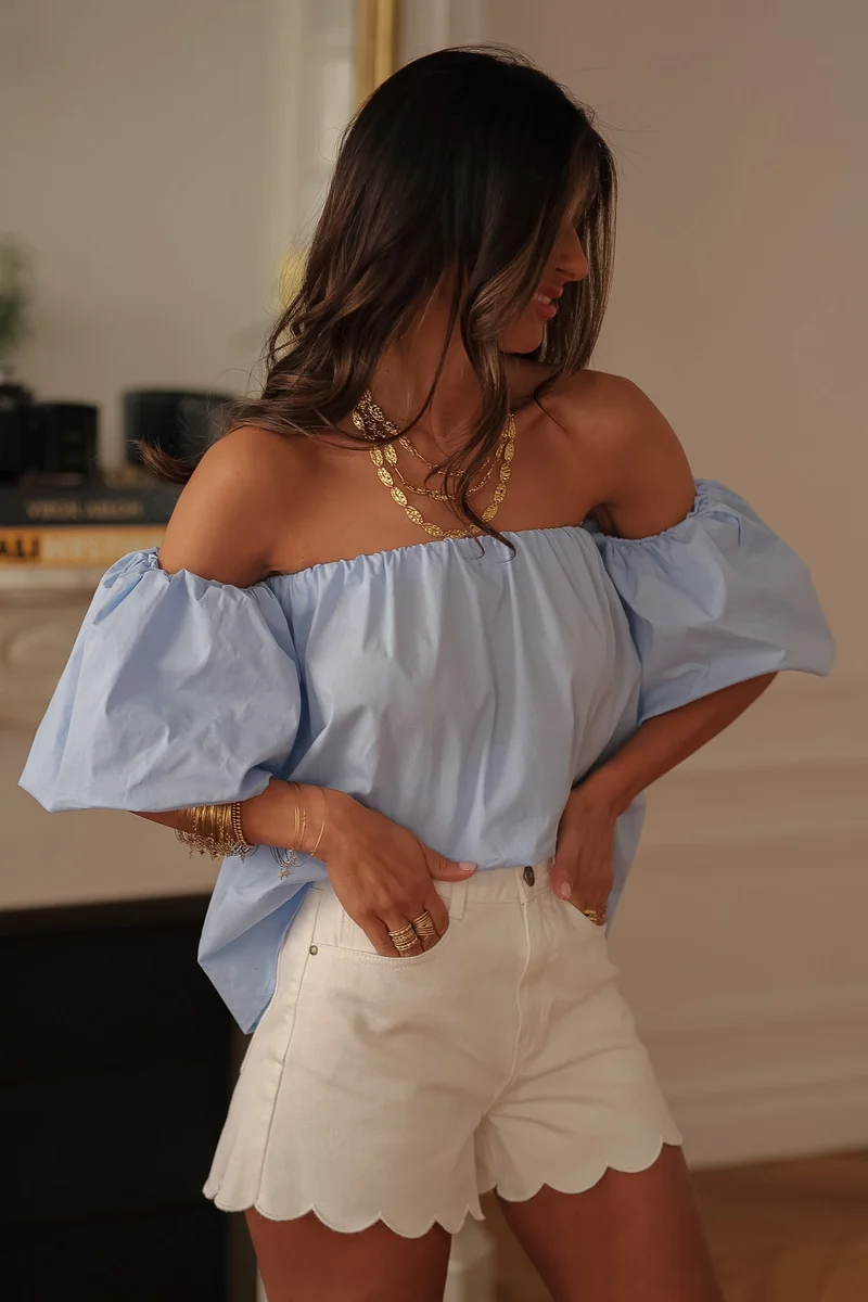 Top Paz bleu ciel