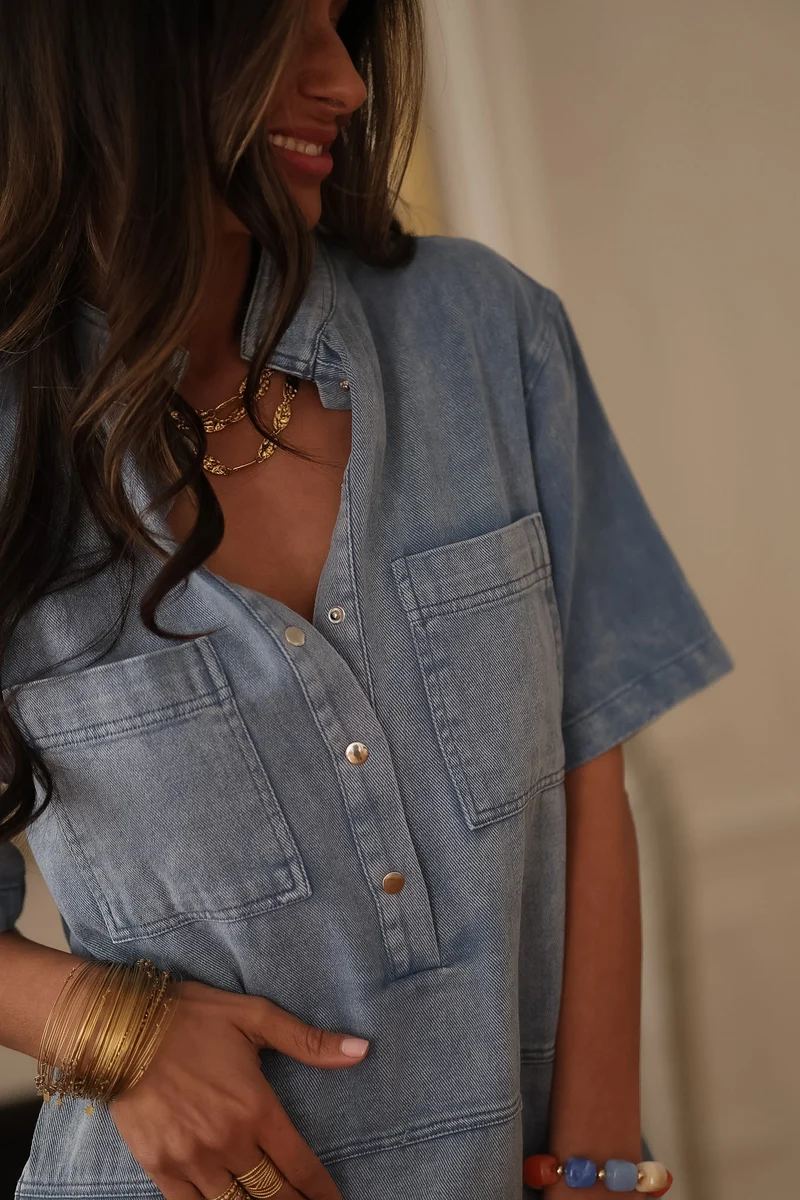 Robe en jean Manola bleu clair