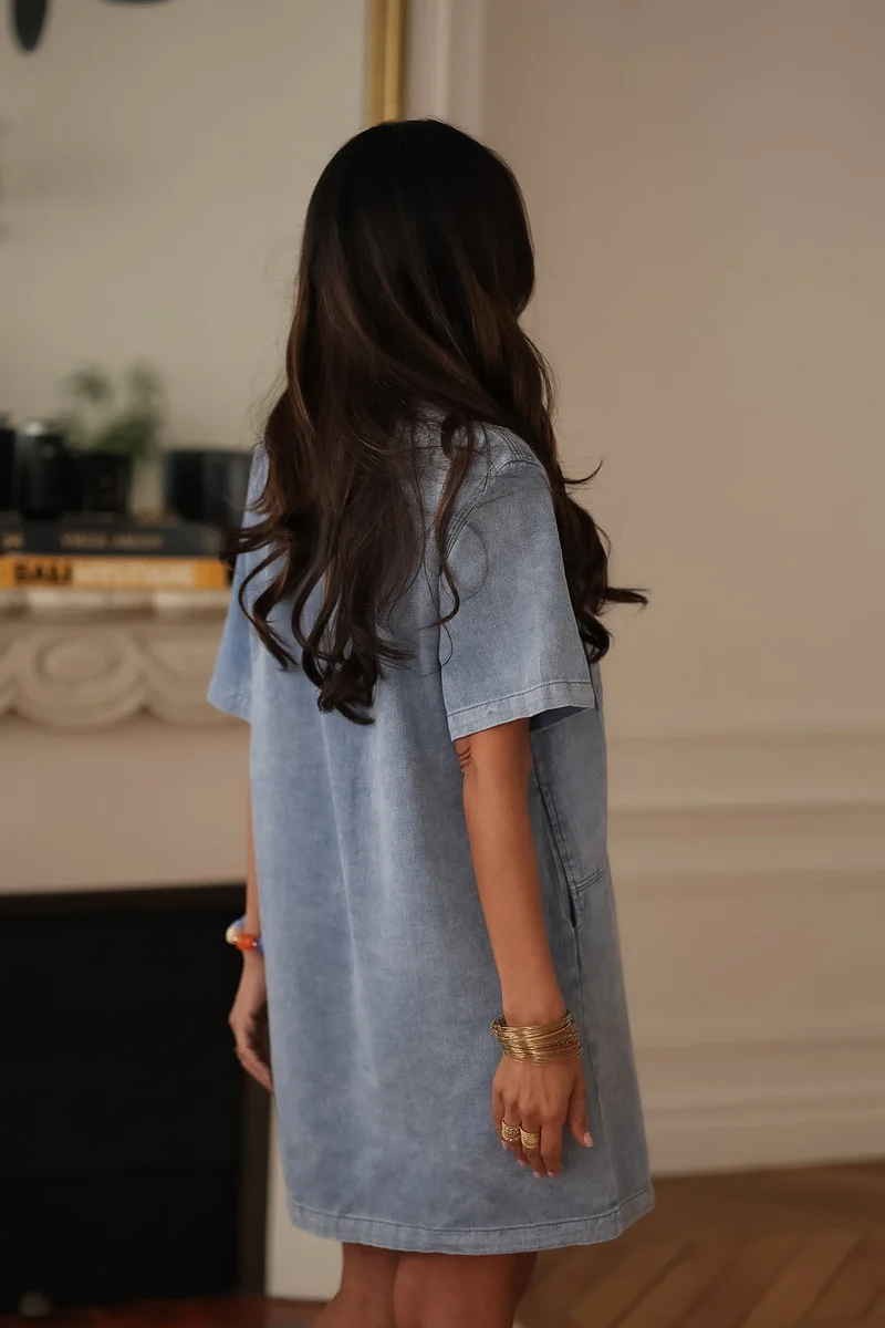 Robe en jean Manola bleu clair