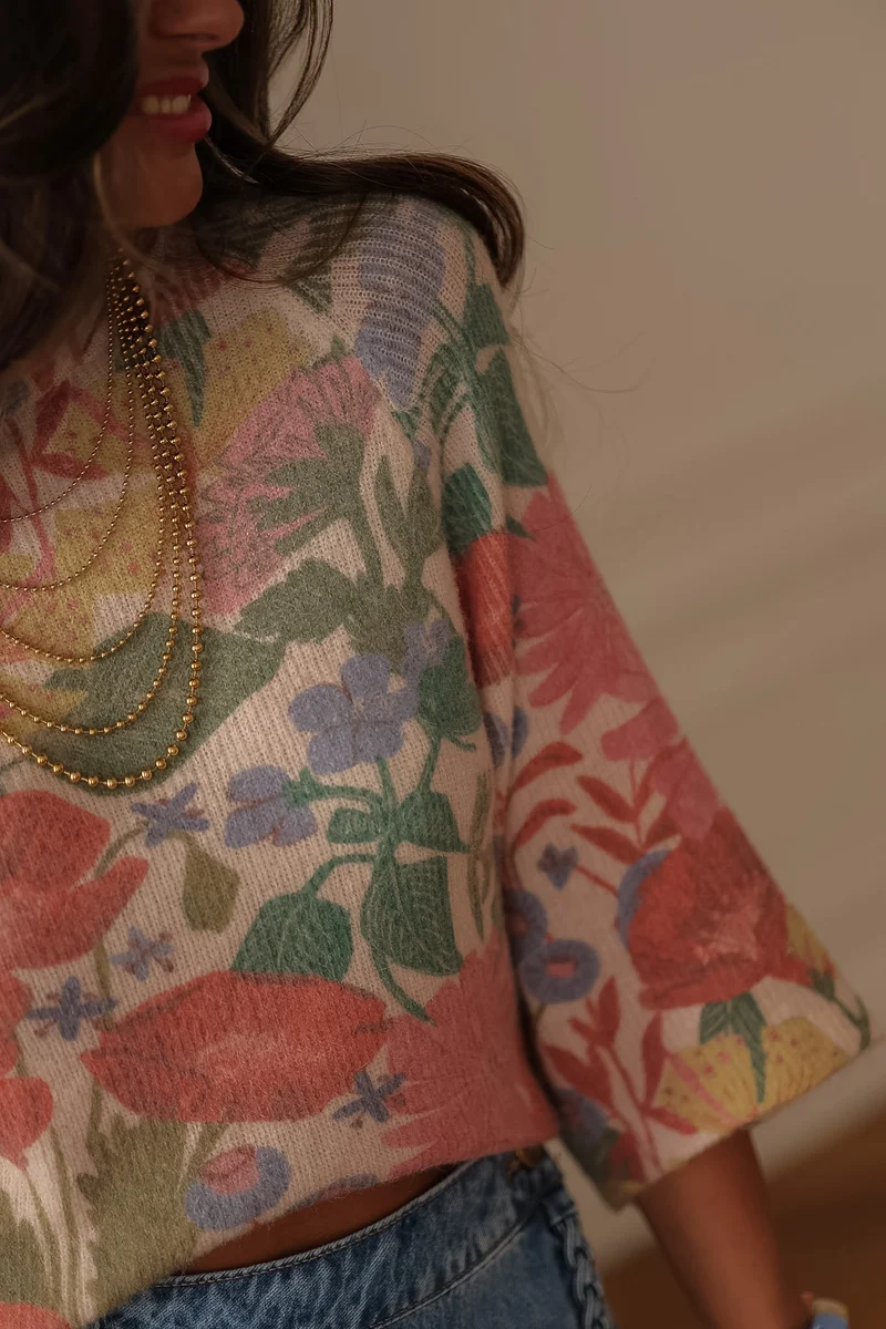 Pull Jade à fleurs