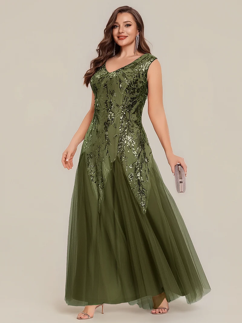 ever FREYA|Robe Longue de Soirée Chic en Tulle Brodé de Fleurs et Sequins