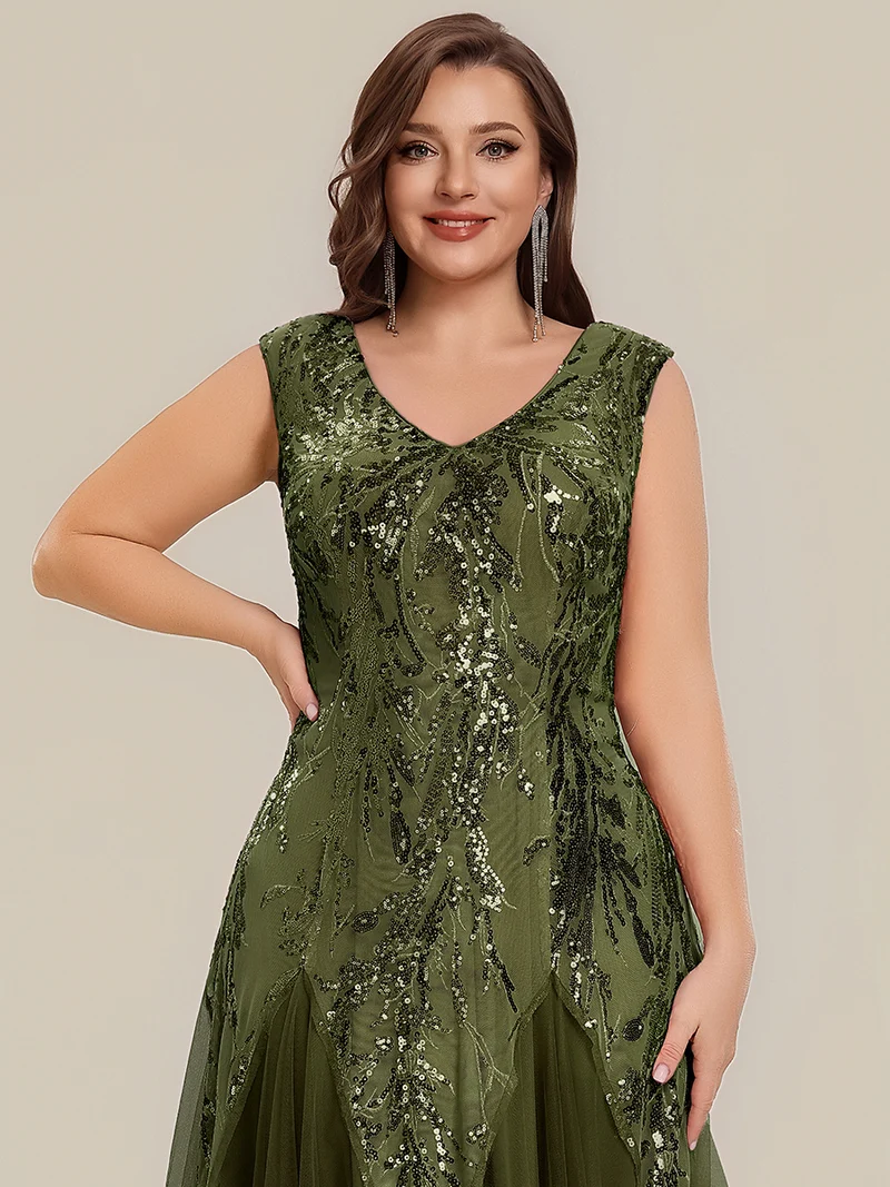 ever FREYA|Robe Longue de Soirée Chic en Tulle Brodé de Fleurs et Sequins