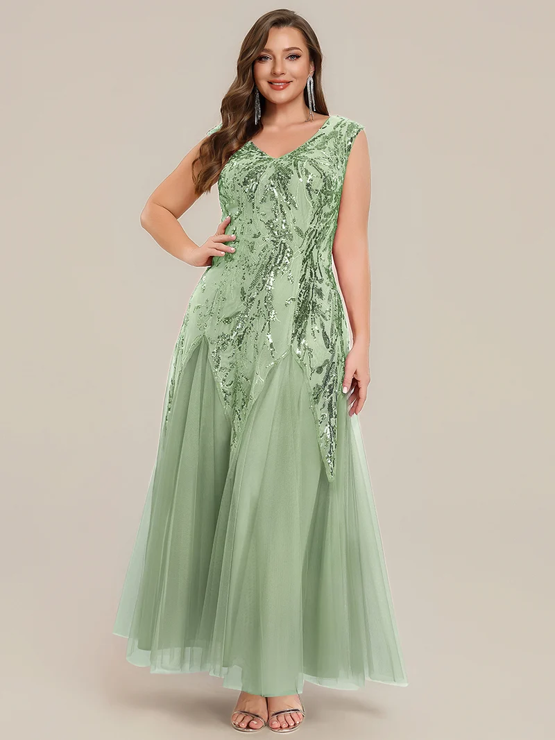 ever FREYA|Robe Longue de Soirée Chic en Tulle Brodé de Fleurs et Sequins