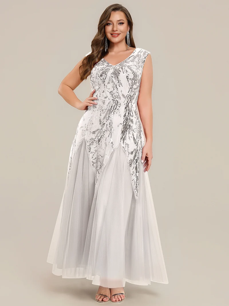 ever FREYA|Robe Longue de Soirée Chic en Tulle Brodé de Fleurs et Sequins