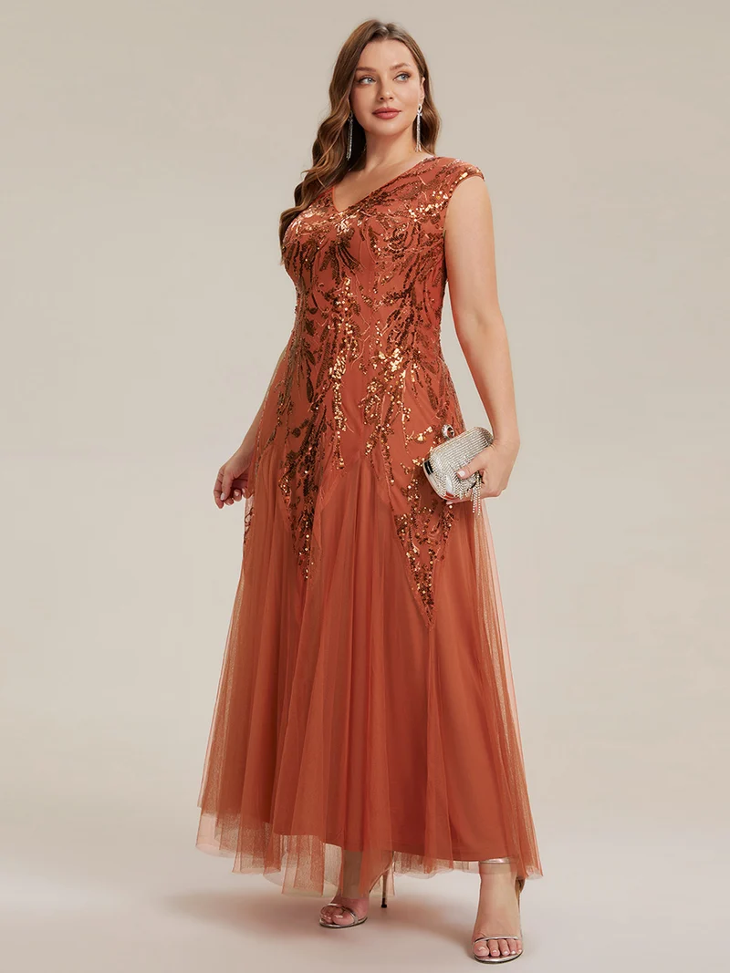 ever FREYA|Robe Longue de Soirée Chic en Tulle Brodé de Fleurs et Sequins