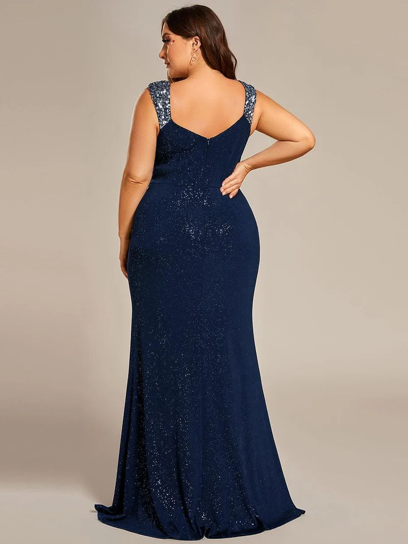 ever NOIRE|Robe de soirée élégante à paillettes et col en V