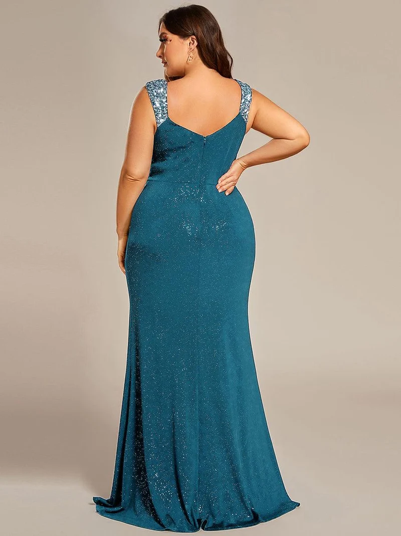 ever NOIRE|Robe de soirée élégante à paillettes et col en V