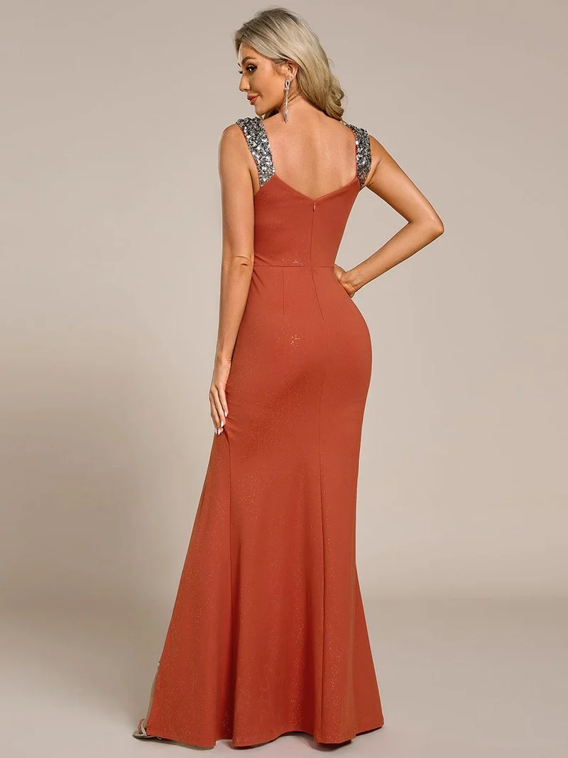 ever NOIRE|Robe de soirée élégante à paillettes et col en V