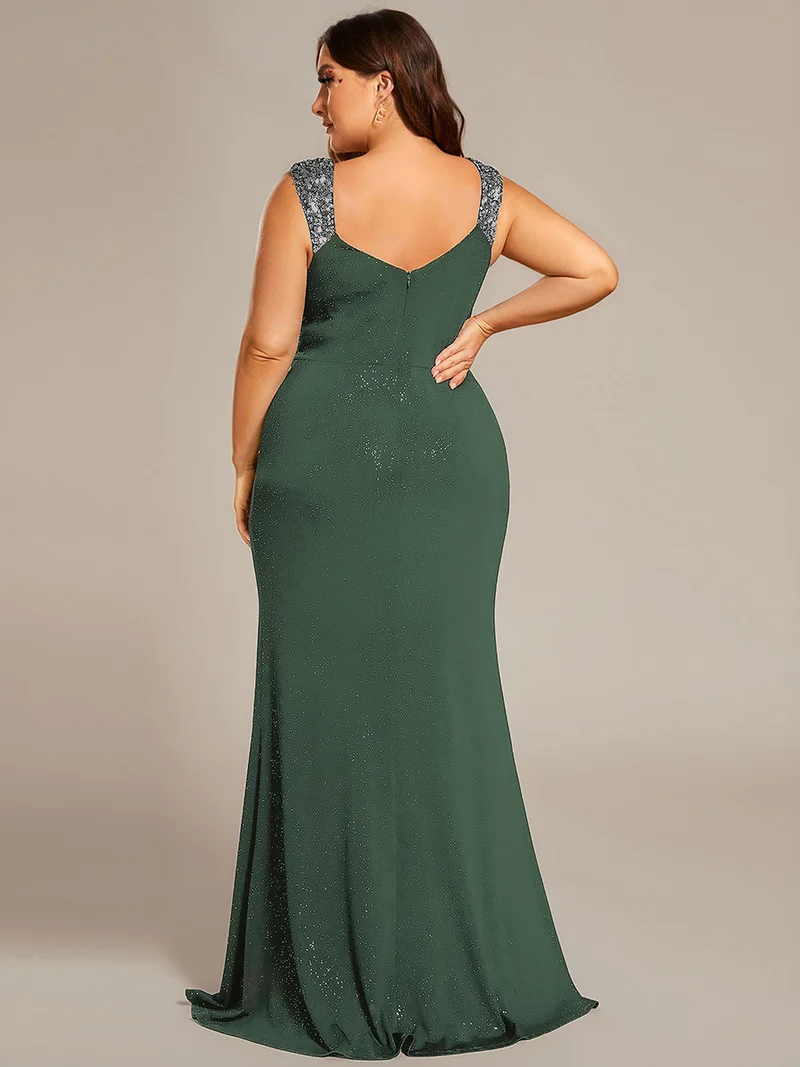 ever NOIRE|Robe de soirée élégante à paillettes et col en V
