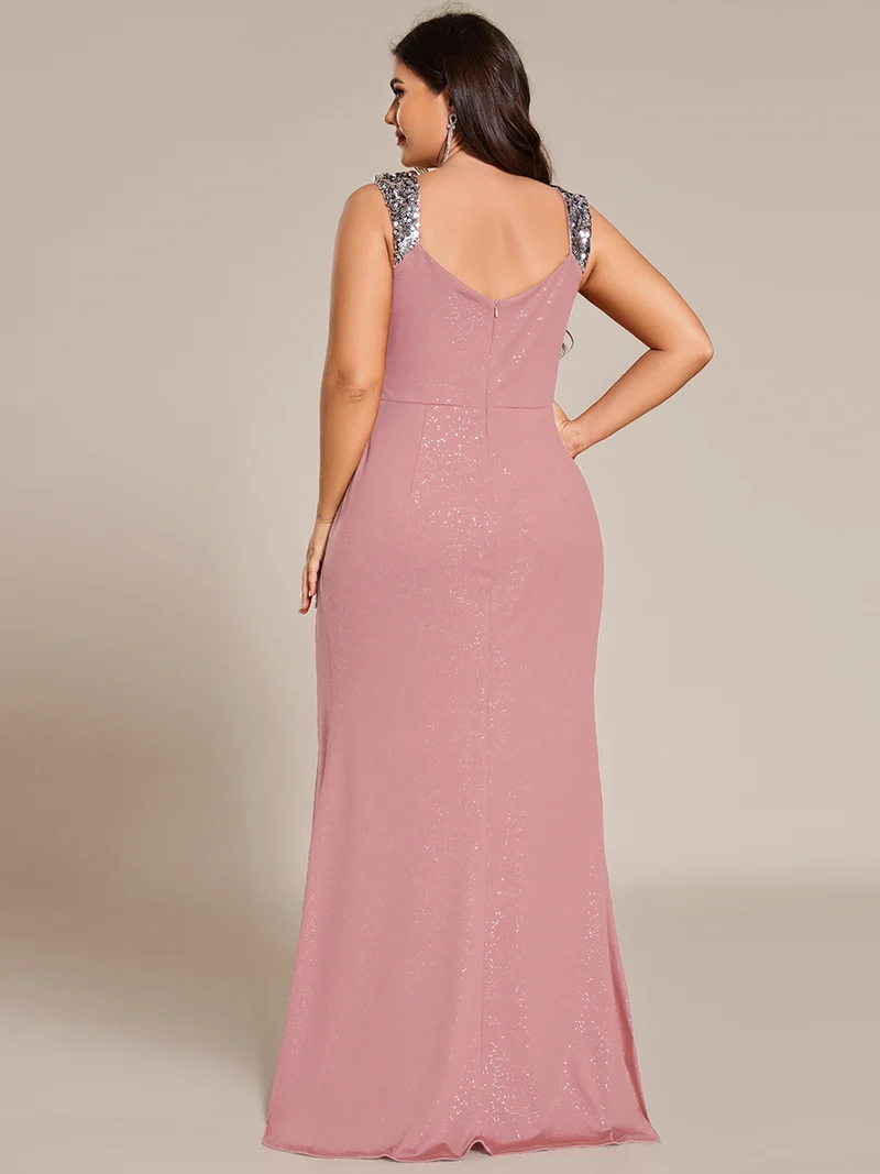 ever NOIRE|Robe de soirée élégante à paillettes et col en V