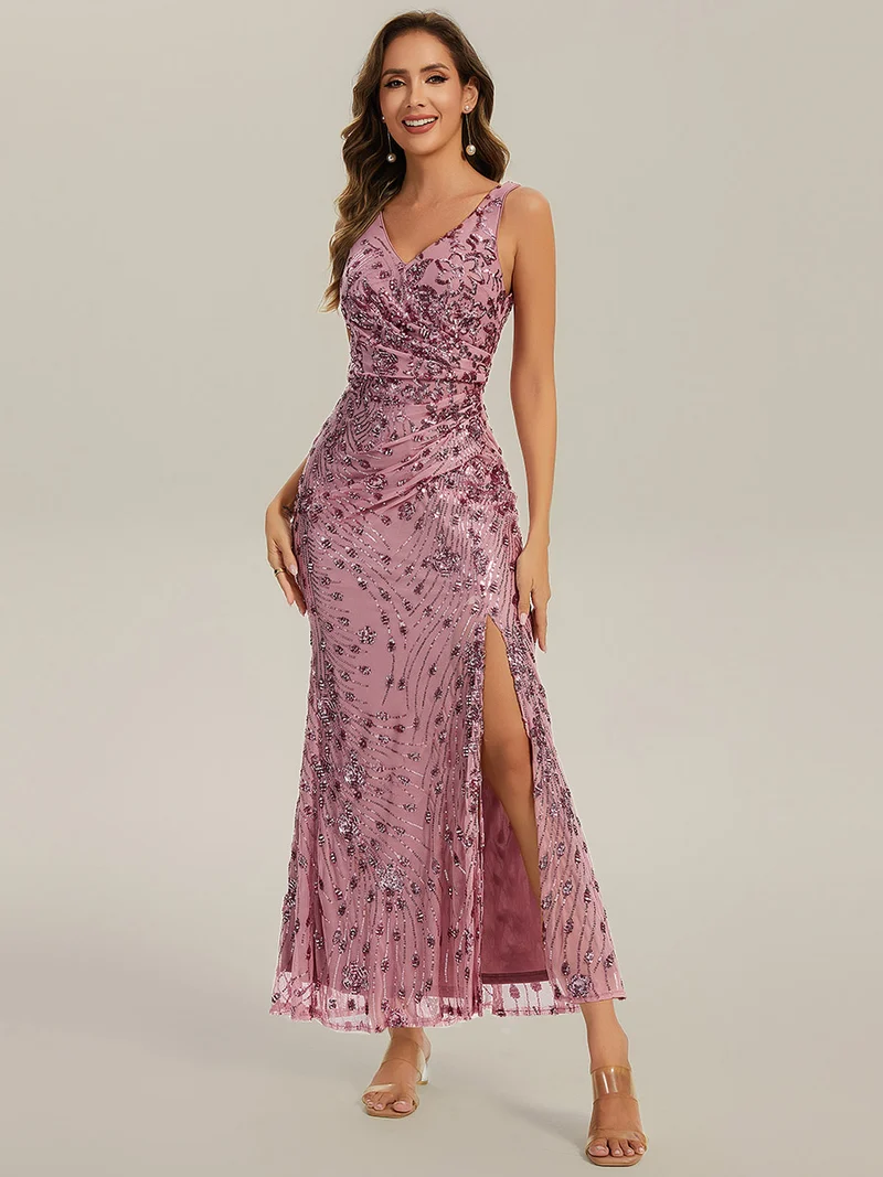 ever JUNIPER|Robe de soirée moulante à sequins froncés