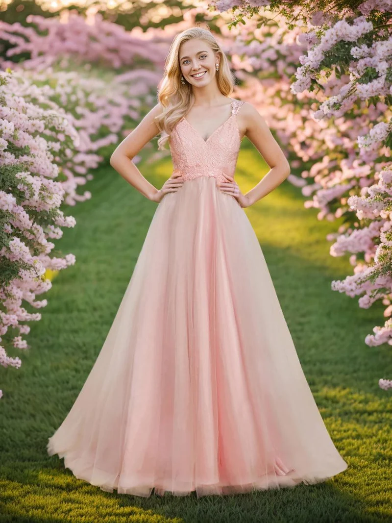 Robe De Mariée Trapèze à Double Col En V Et Corsage En Dentelle (Vente finale)