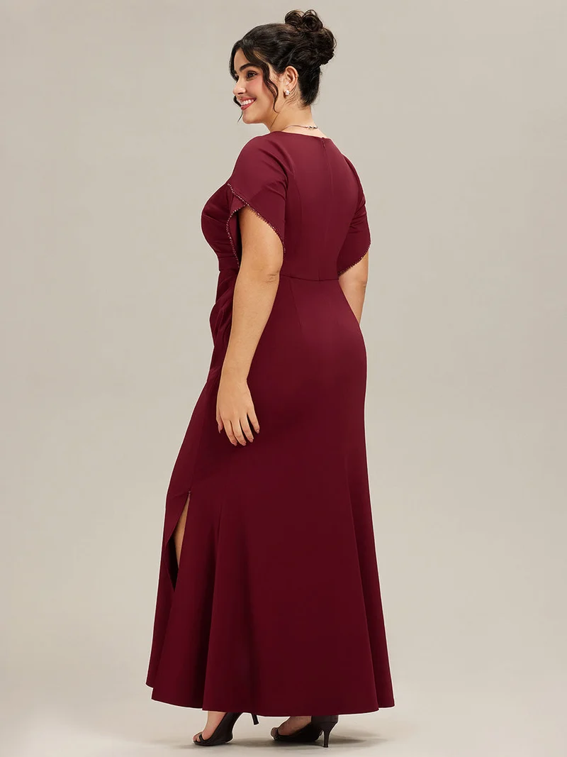 ever EZRA|Robe de soirée fendue à manches tulipes jusqu'aux cuisses
