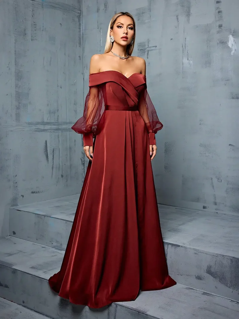 Robe demoiselle d'honneur longue bustier terracotta