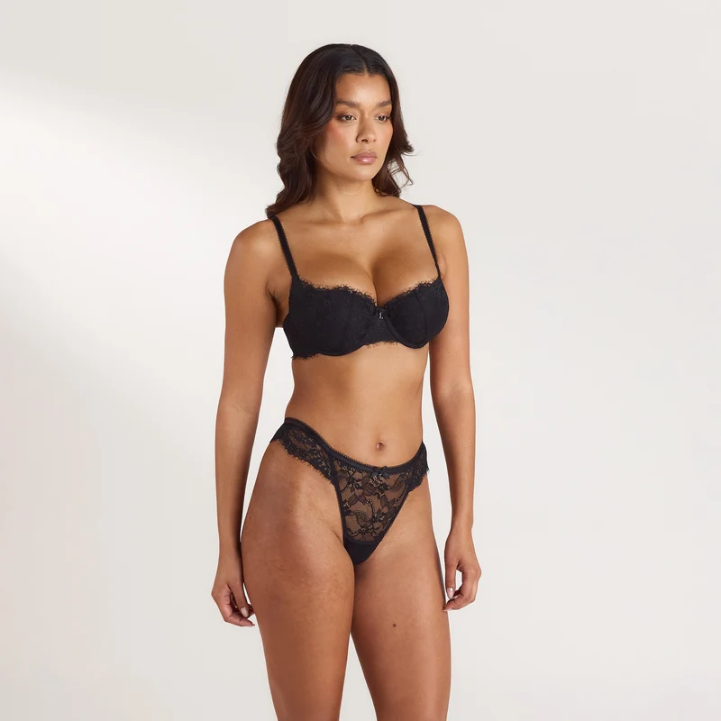 Soutien-gorge Push-up Extrême en Dentelle - Noir