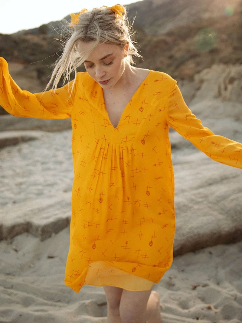 Robe tunique en soie Allumer le Feu