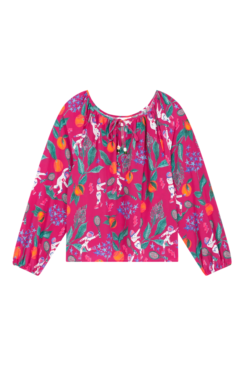 Blouse Radieuse en soie Astro Tennis