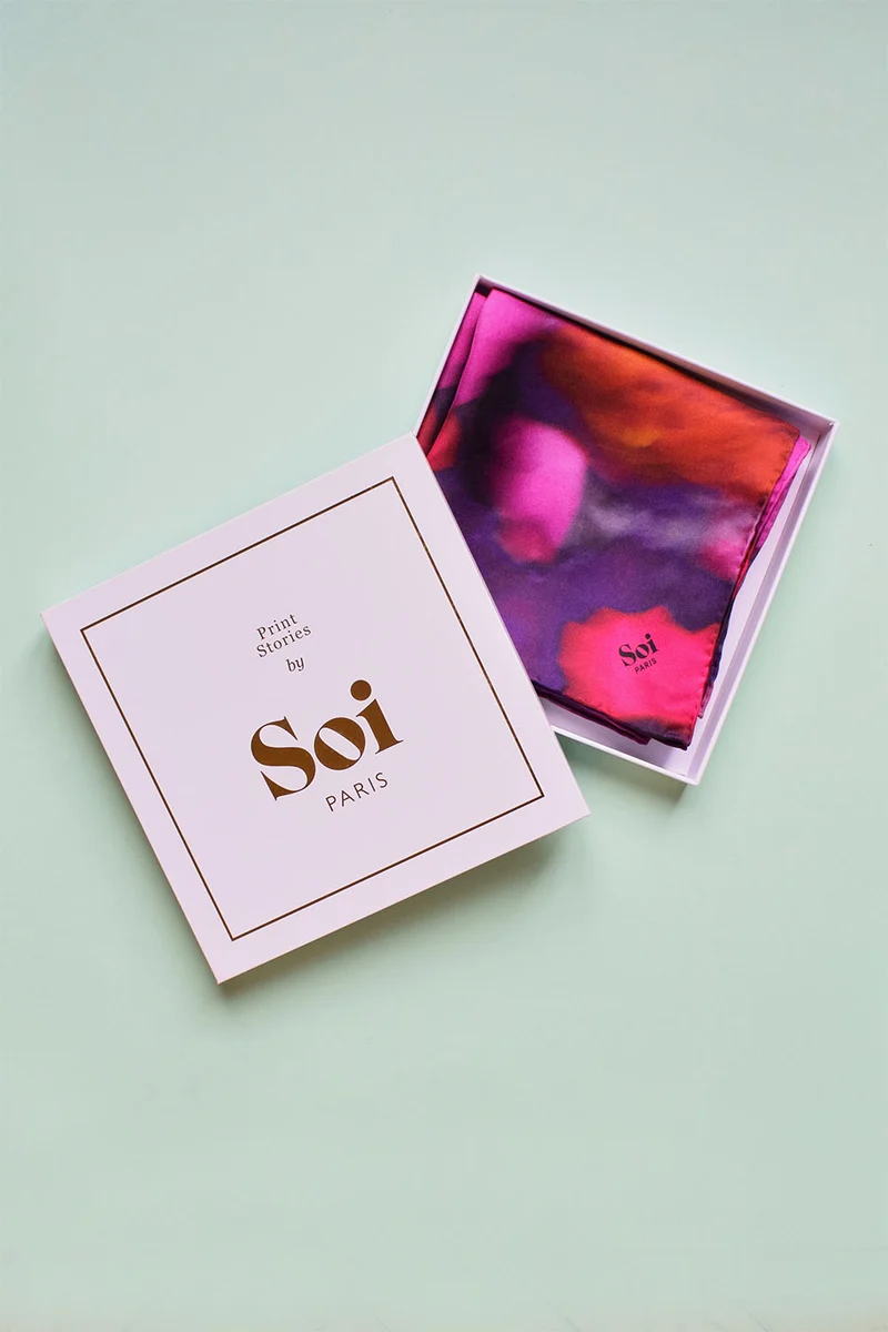 Foulard en soie Flora Pivoine