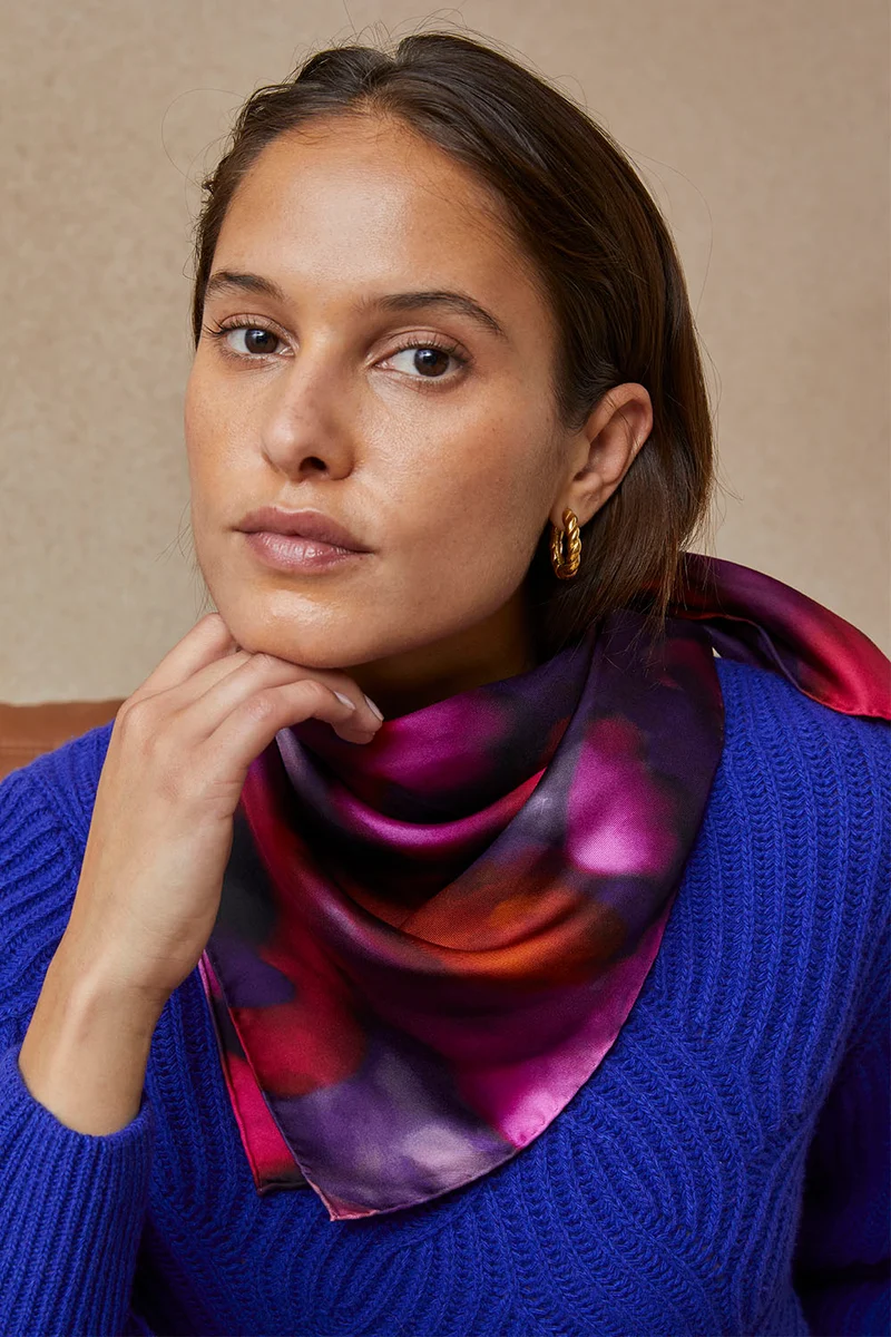 Foulard en soie Flora Pivoine