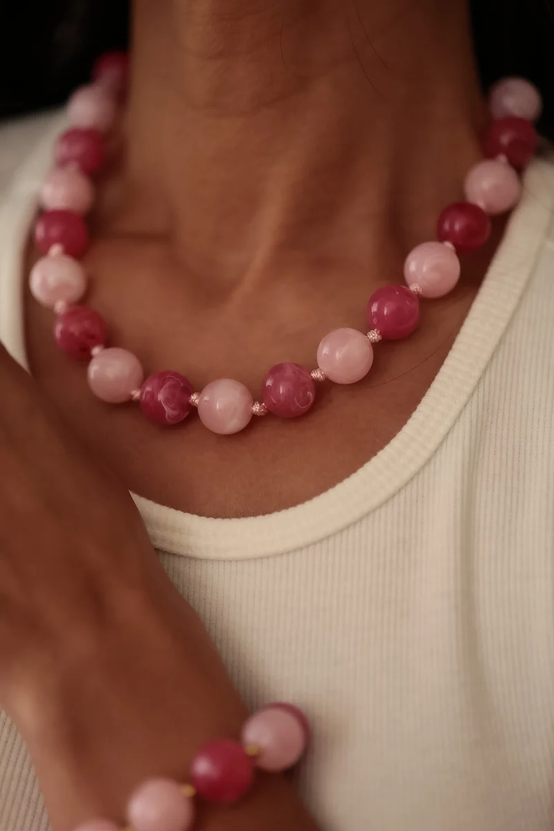 Collier Oléa rose