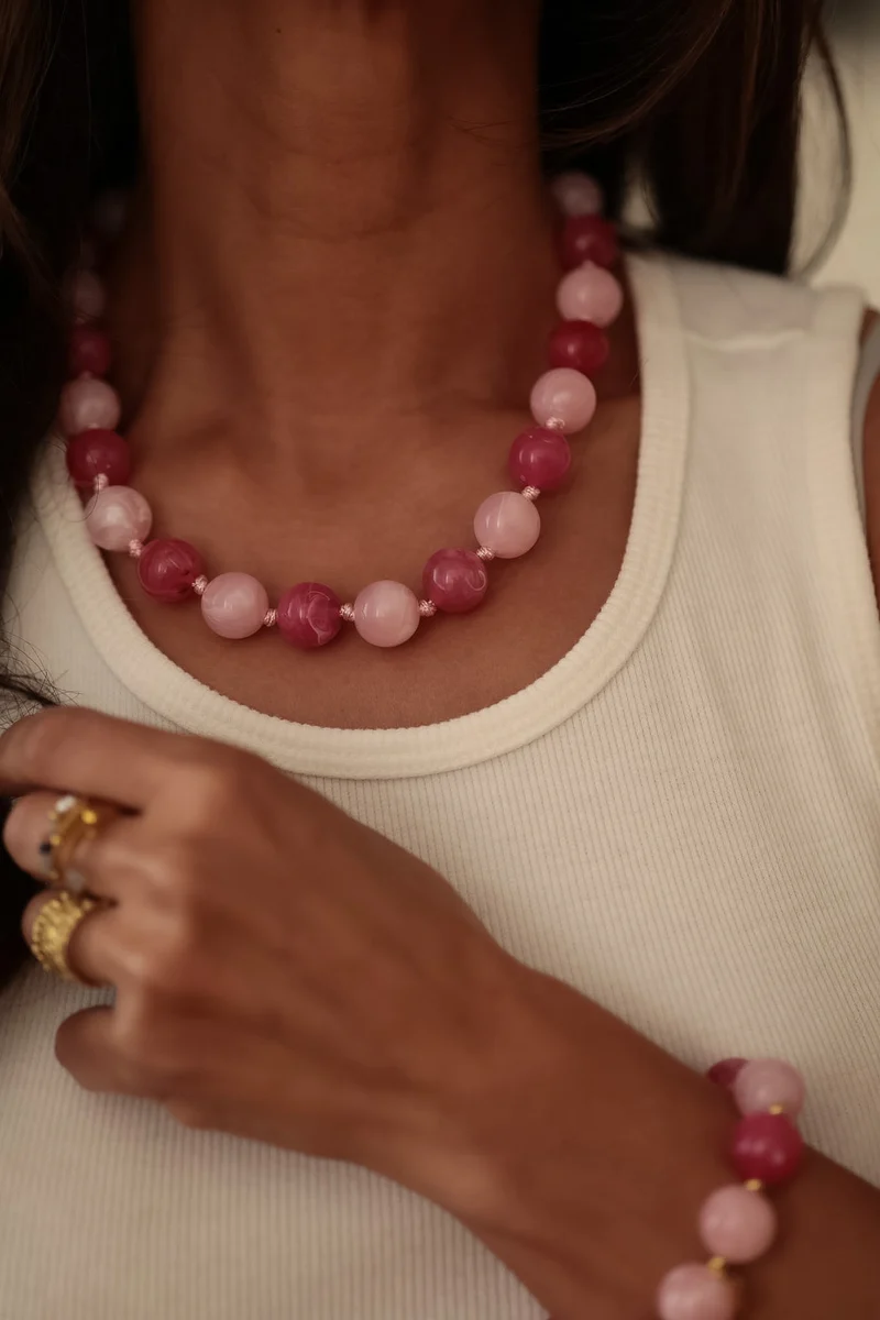 Collier Oléa rose