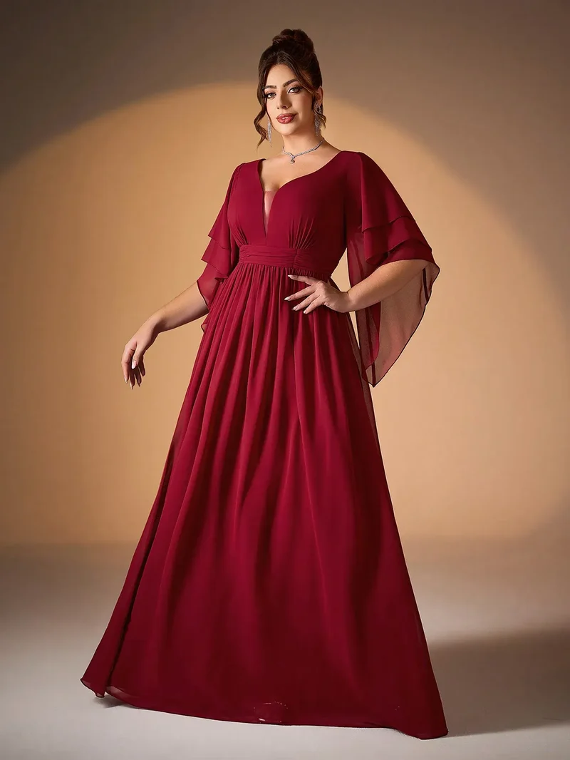 Robe de soirée longue rouge grande taille