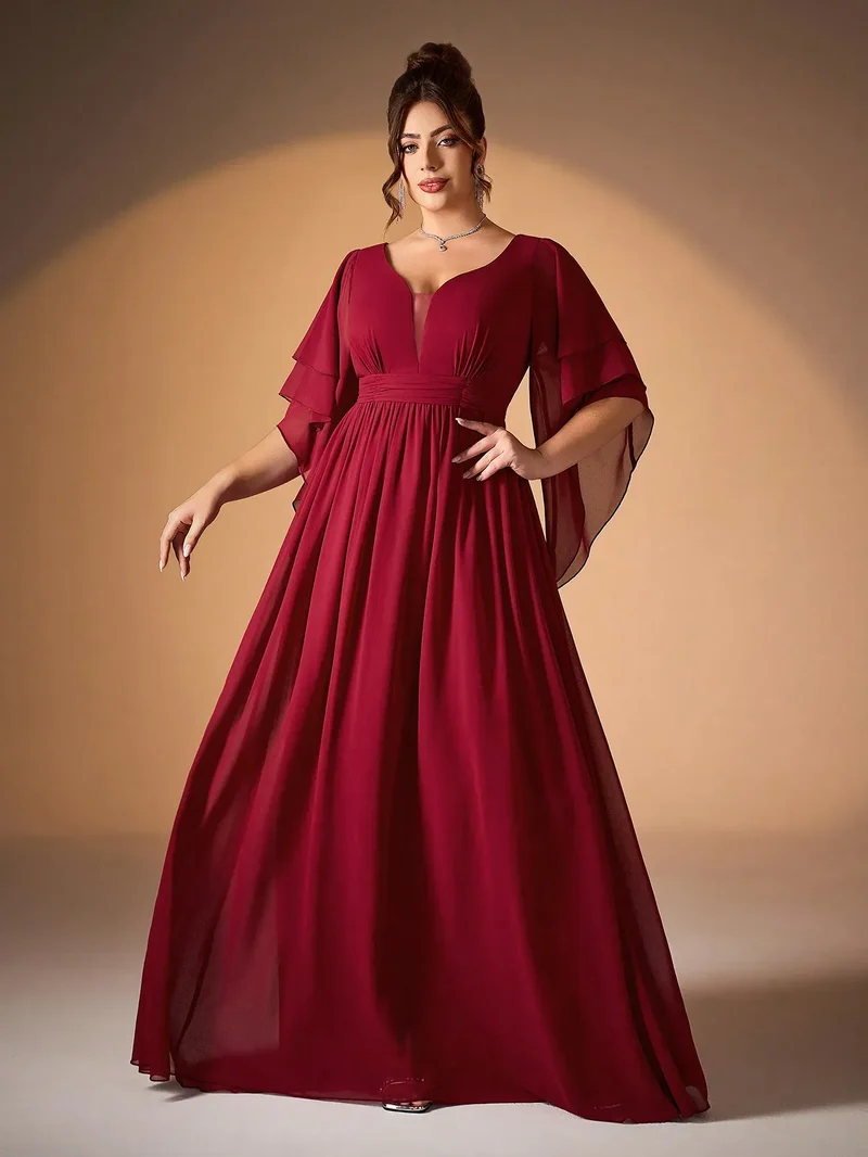 Robe de soirée longue rouge grande taille