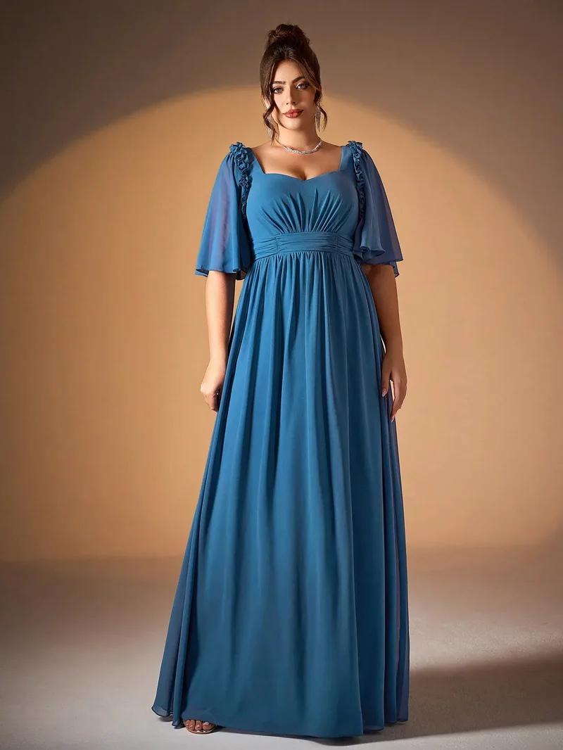 Robe demoiselle d'honneur bleue grande taille