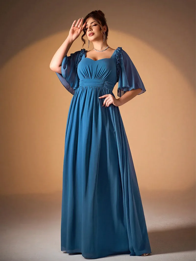 Robe demoiselle d'honneur bleue grande taille