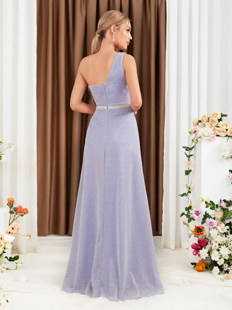 Robe de soirée mariage lilas avec ceinture