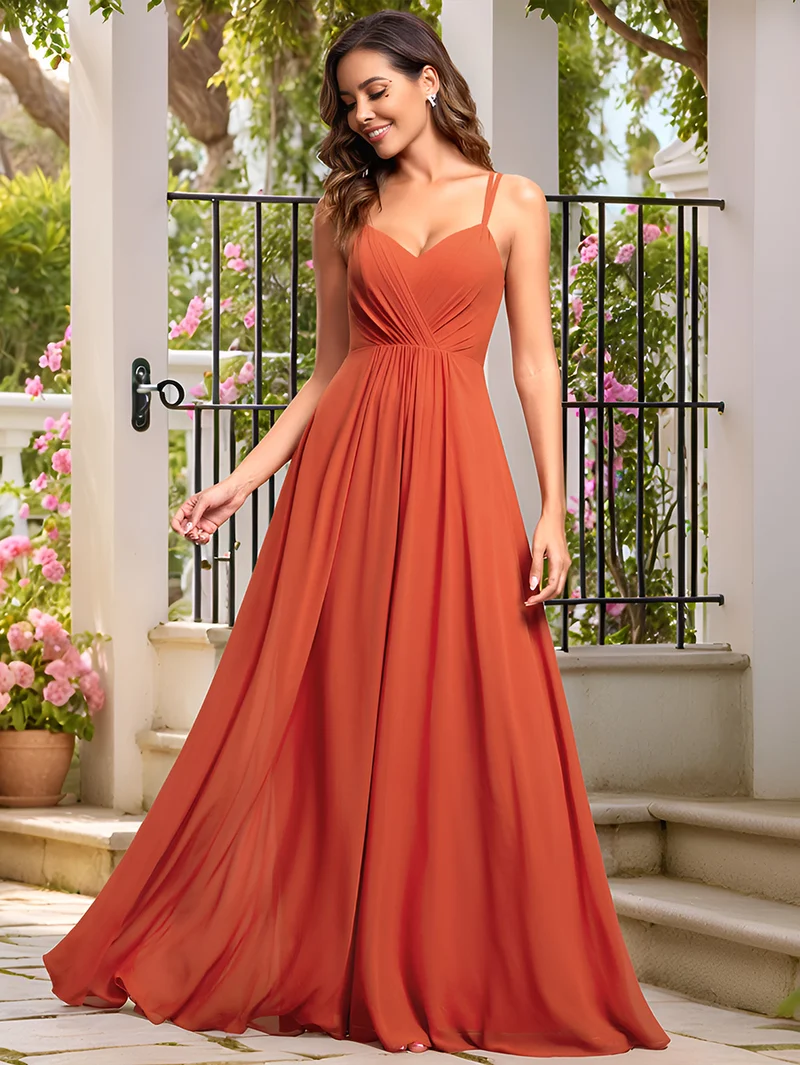 ever RUBY|Robe de soirée en mousseline et dentelle dos nu bretelles fines