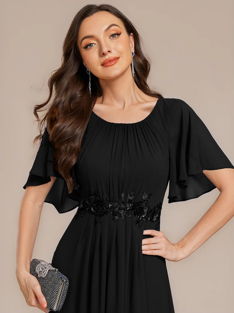 ever PORTIA|Robe dinvite de mariage trapèze à manches courtes avec appliqués plissés