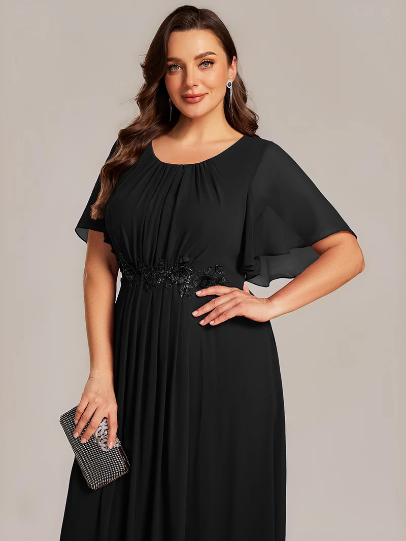 ever PORTIA|Robe dinvite de mariage trapèze à manches courtes avec appliqués plissés