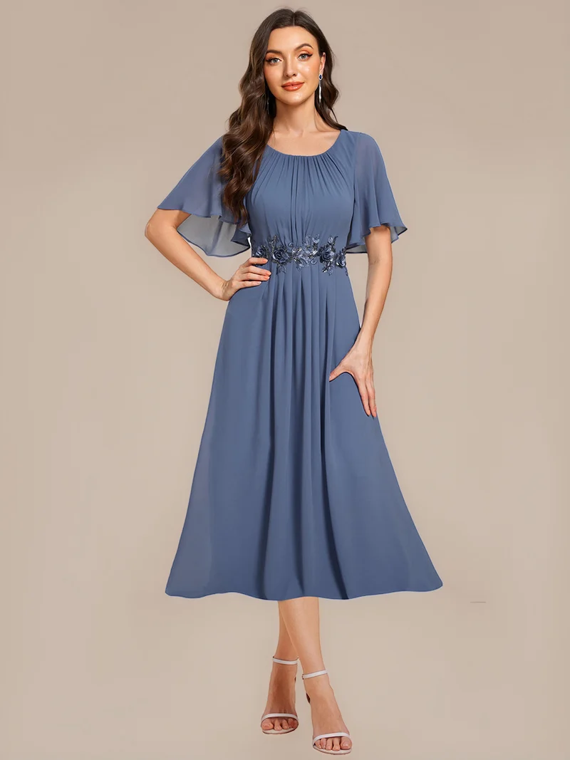 ever PORTIA|Robe dinvite de mariage trapèze à manches courtes avec appliqués plissés