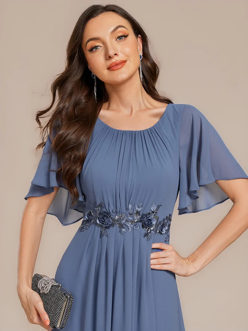 ever PORTIA|Robe dinvite de mariage trapèze à manches courtes avec appliqués plissés