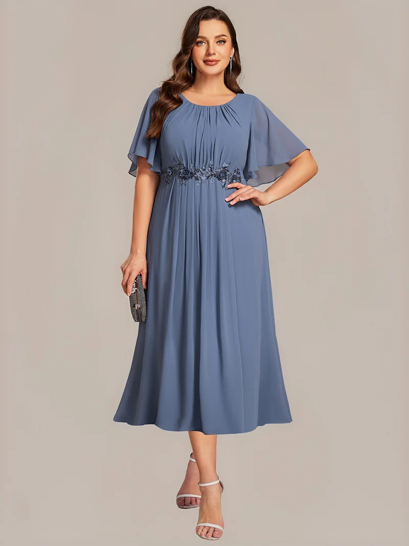 ever PORTIA|Robe dinvite de mariage trapèze à manches courtes avec appliqués plissés