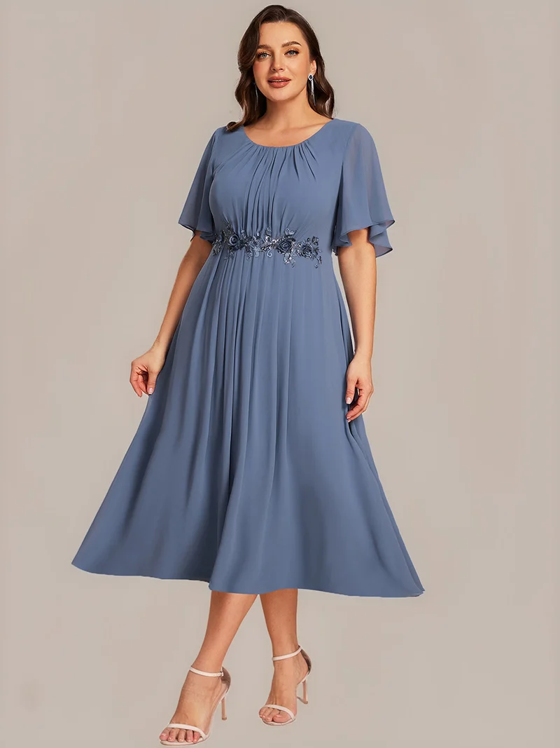 ever PORTIA|Robe dinvite de mariage trapèze à manches courtes avec appliqués plissés