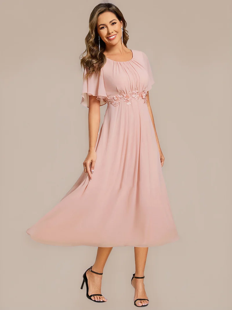 ever PORTIA|Robe dinvite de mariage trapèze à manches courtes avec appliqués plissés