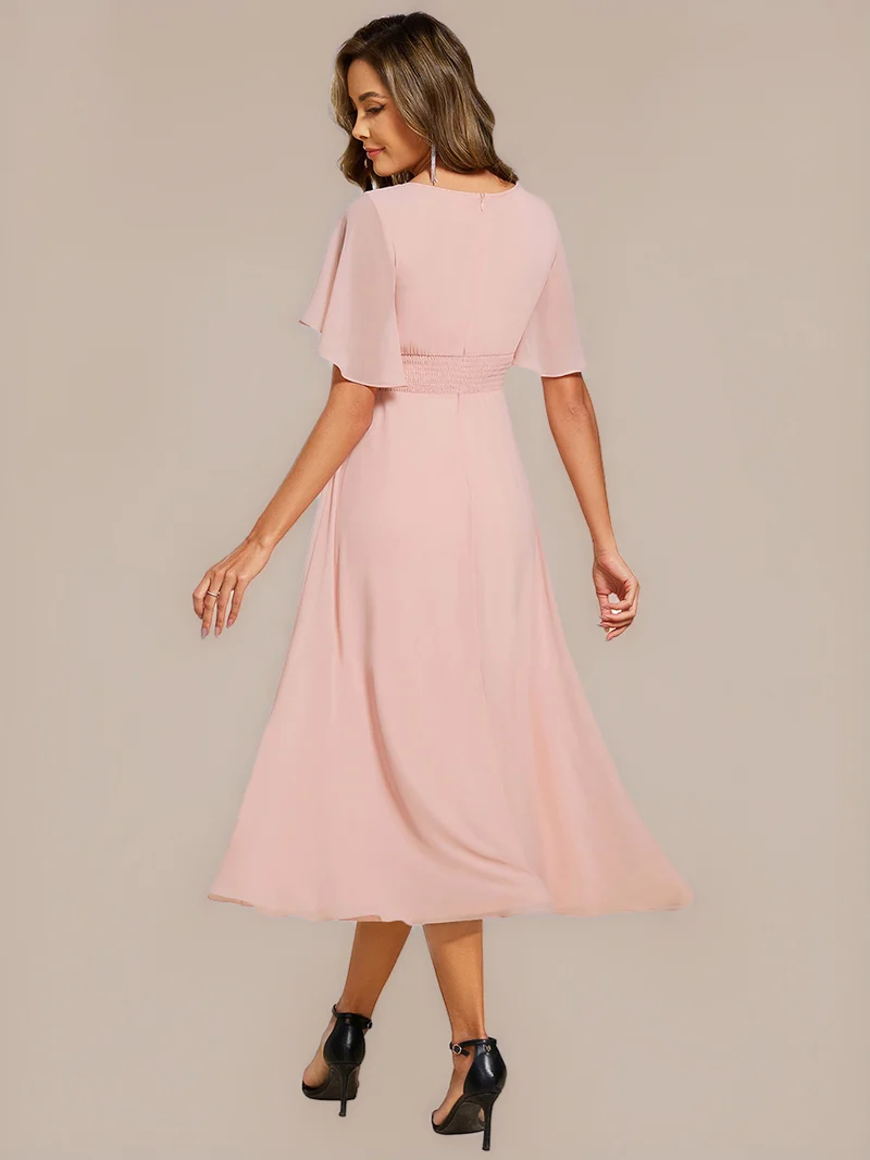 ever PORTIA|Robe dinvite de mariage trapèze à manches courtes avec appliqués plissés