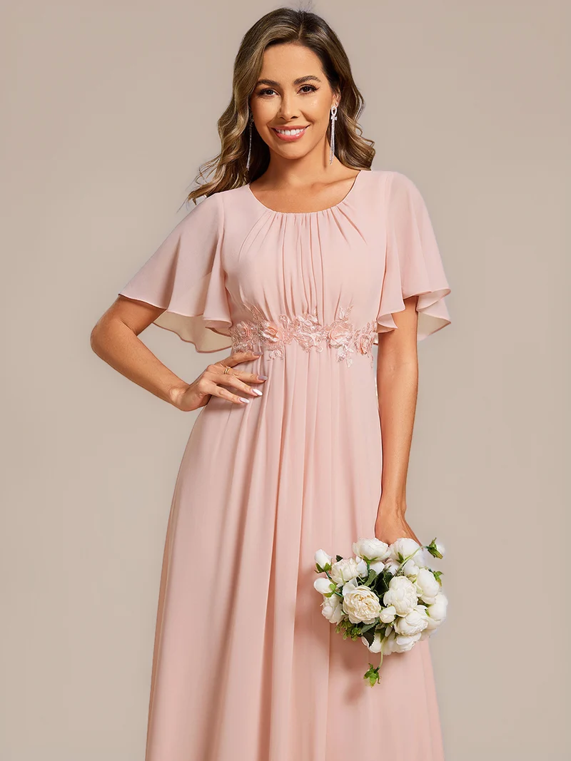 ever PORTIA|Robe dinvite de mariage trapèze à manches courtes avec appliqués plissés