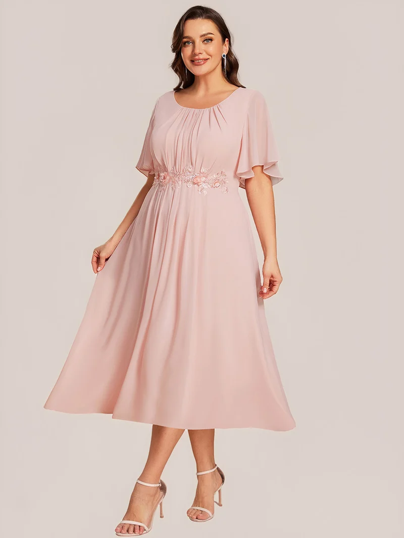 ever PORTIA|Robe dinvite de mariage trapèze à manches courtes avec appliqués plissés