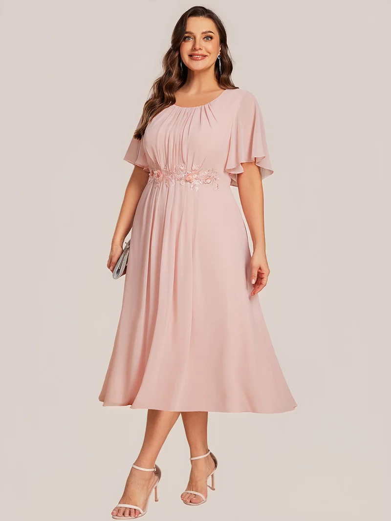 ever PORTIA|Robe dinvite de mariage trapèze à manches courtes avec appliqués plissés