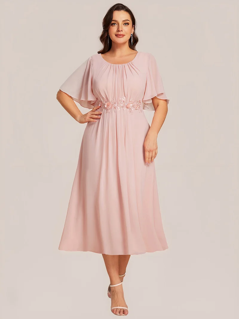 ever PORTIA|Robe dinvite de mariage trapèze à manches courtes avec appliqués plissés