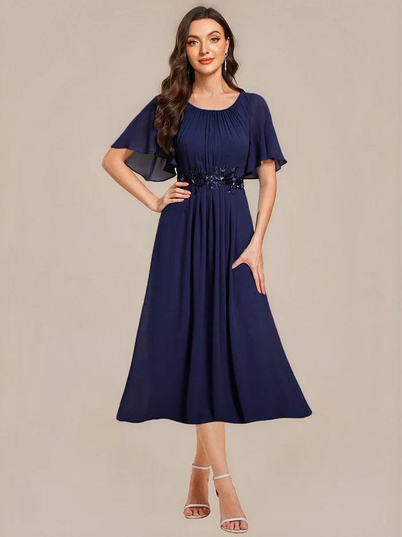 ever PORTIA|Robe dinvite de mariage trapèze à manches courtes avec appliqués plissés