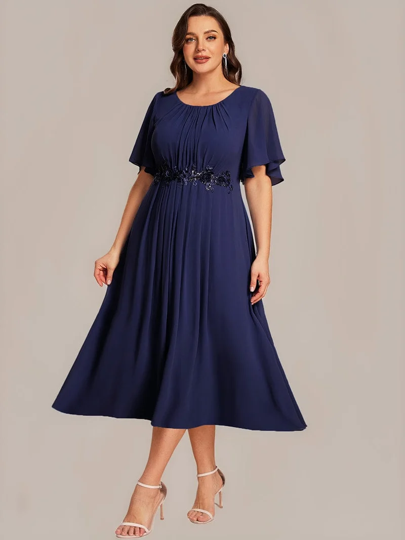 ever PORTIA|Robe dinvite de mariage trapèze à manches courtes avec appliqués plissés